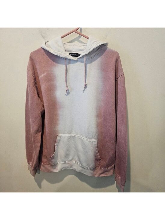 PrettyLittleThing Tops - Women's PRETTYLITTLETHING Tie-Dye Hoodie Plus Size 16 Pink and White